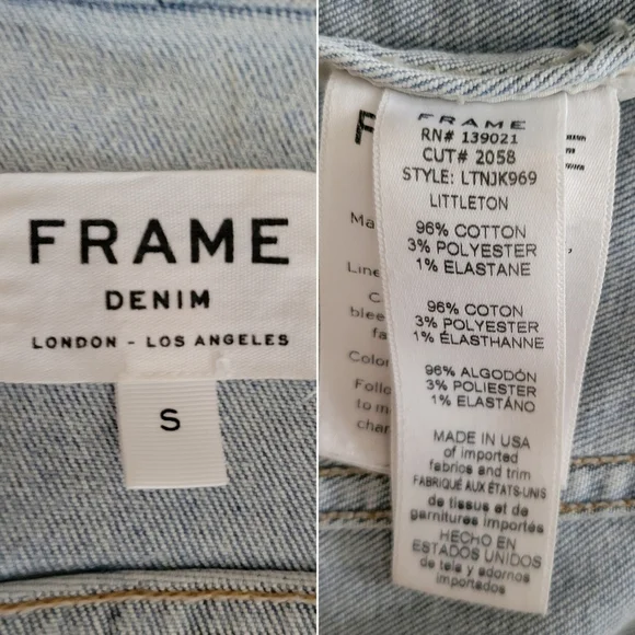 FRAME // le tie neck button front slim fit soft stretch denim jacket littleton - Picture 14 of 16